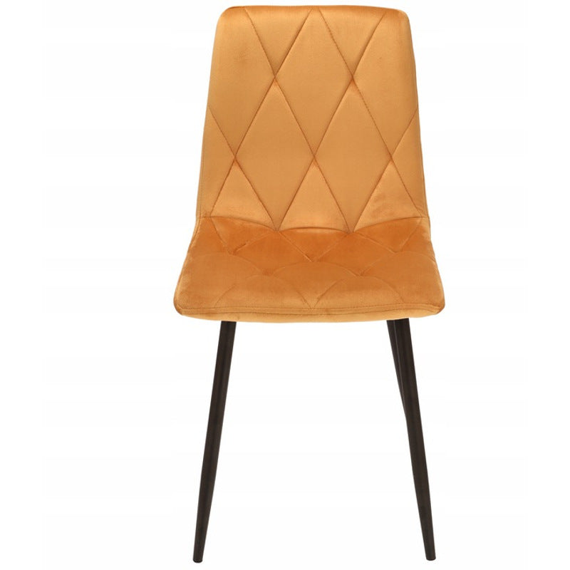 Fauteuil – Armstoel – Stoel – Eetkamerstoel – Loungestoel – Velours Bekleding – Met Metalen Zwarte Poot – Draagkracht 130 kg – Set Van 4