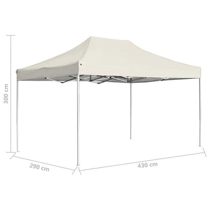 Partytent – Opvouwbare Tent – Feesttent – Evenemententent – Markt Tent – Crème Kleur – 4,5x3 Meter – Lichtgewicht Aluminium Frame