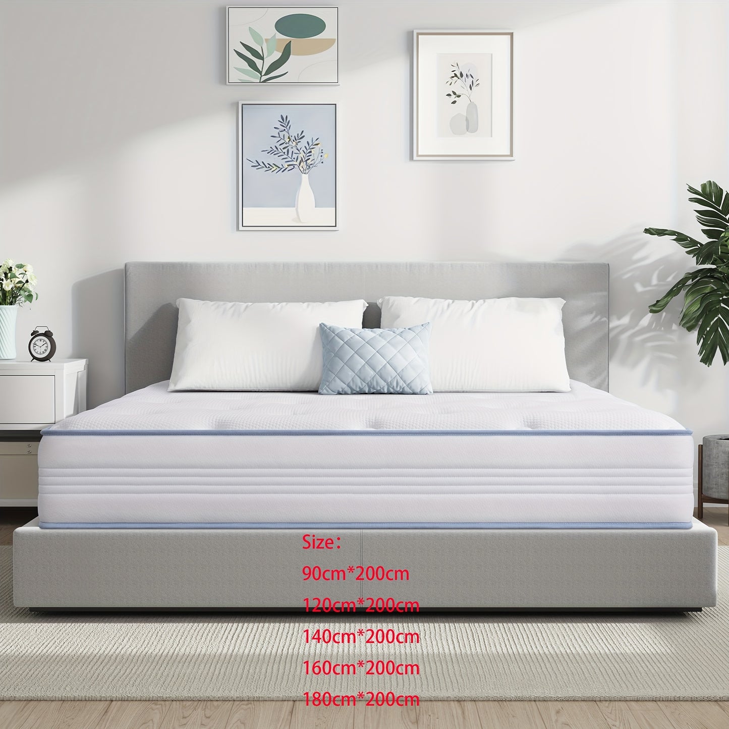 Hybride Matras – Memory Foam Matras – Pocketvering Matras – Koudschuim Matras – 7-Zones Matras – 22 cm Dikte – Koelend Gel & Europese Pillowtop