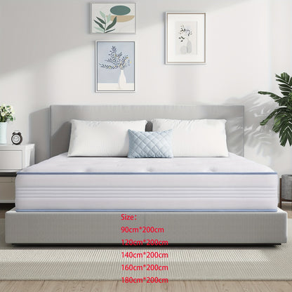 Hybride Matras – Memory Foam Matras – Pocketvering Matras – Koudschuim Matras – 7-Zones Matras – 22 cm Dikte – Koelend Gel & Europese Pillowtop