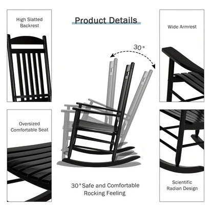 Schommelstoel – Relaxstoel – Fauteuil – Loungestoel – Tuinstoel – Hoogwaardige Houten Constructie – Extra Ruim Oversized Design