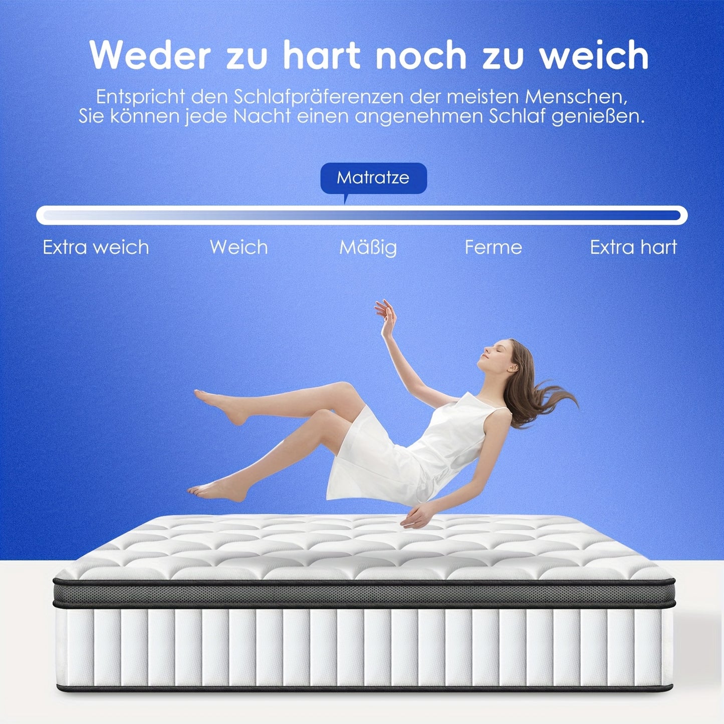 Pocketvering Matras – Ergonomisch Matras – 7-Zones Matras – Veer Matras – Springmatras – 90x200 cm – 28 cm Hoog – Medium Stevig (H3) – Ademend Katoenen Hoes