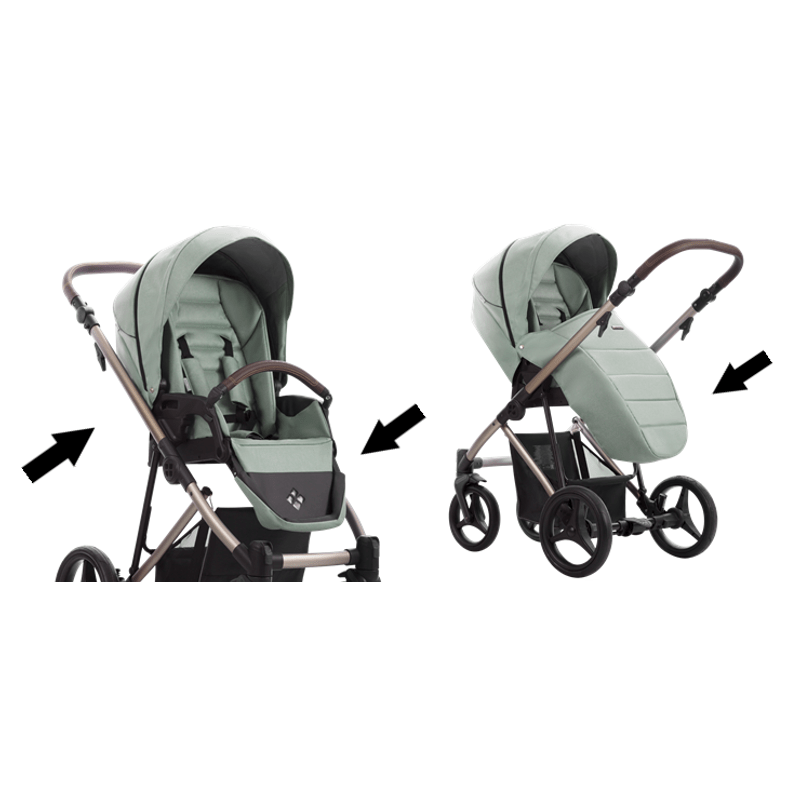 2-in-1 Kinderwagen – Wandelwagen – Reiswieg – Buggy – Babywagen – Lichtgewicht Draagmand – Verstelbare Hoogte