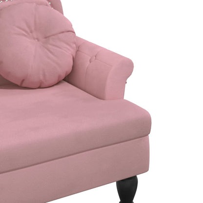 Halbank – Schoenenbank – Zitbank – Bankje – Opbergbank – Velours Roze – Stevig Multiplex Frame – Massief Rubberwood Poten