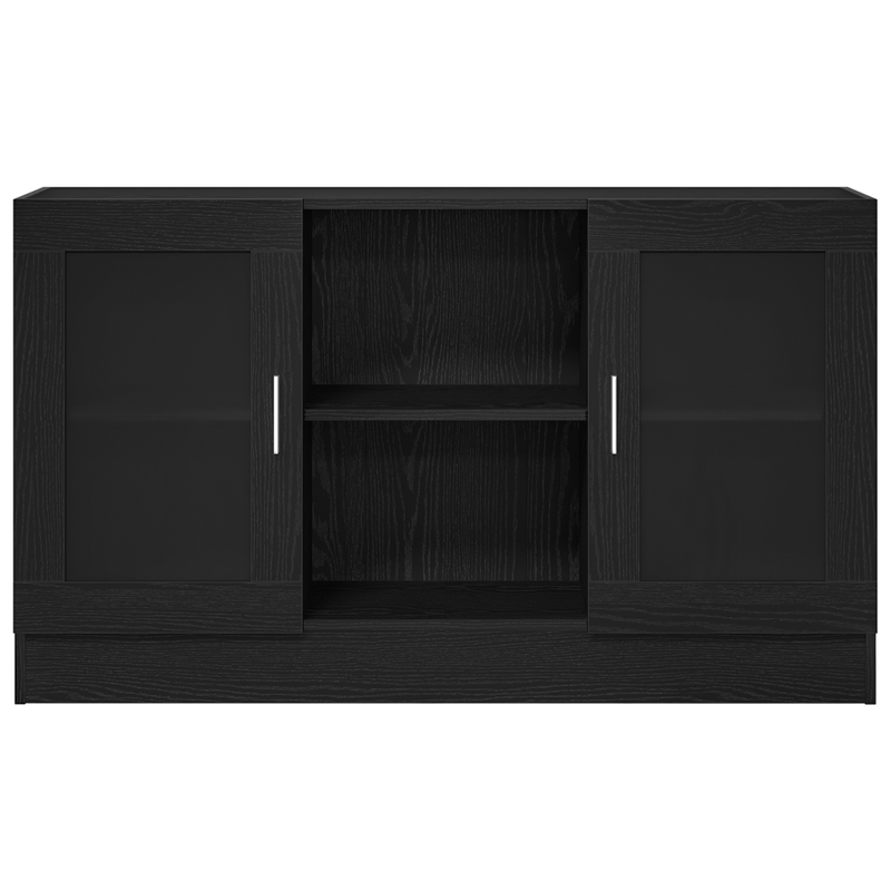 Sideboard Black Oaken 120x30.5x70cm Gemaakt van Engineered Wood Removable storage practical