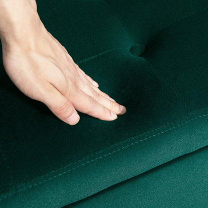 Sofa Bench – Schoenenbank – Opbergbank – Halbank – Zitbank – Met Opbergruimte – Fluweelachtig Polyester – Stevige Rubberhouten Poten – 107 x 42 x 65 cm – Diepgroen