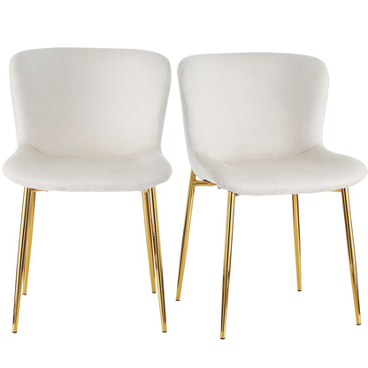 Eetkamerstoel – Stoel – Zithoekstoel – Woonkamerstoel – Loungestoel – Set van 6 – Beige Kleur – Comfortabele Zachte Stoffering – Stevig Vierpotig Frame