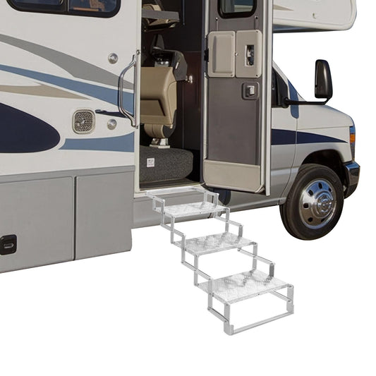 Aluminum Alloy Scissor Stairs, Foldable Step Ladder, 3 Steps Ladder for RV/Camper