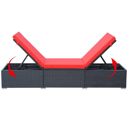 Loungestoel – Verstelbare Tuinstoel – Buitenstoel – Ligstoel - Rattan Stoel – Verstelbare Rugleuning – Weerbestendig Frame – Comfortabel Foam Kussen