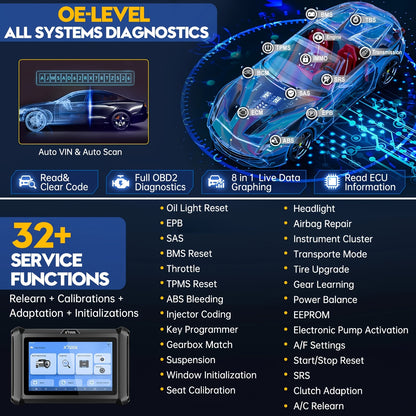 Autodiagnose Scanner – Foutcode Uitlezer – Diagnose Tool – Motor Scanner – ECU Diagnosestekker – Volledige Systeemdekking – 2 Jaar Gratis Updates