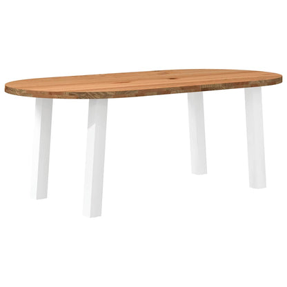Eettafel – Tafel – Dinertafel – Tafelblad – Woonkamertafel – Massief Eikenhout – 220 x 100 x 74 cm – Gepoedercoat Stalen Poten – Verstelbare Voetjes