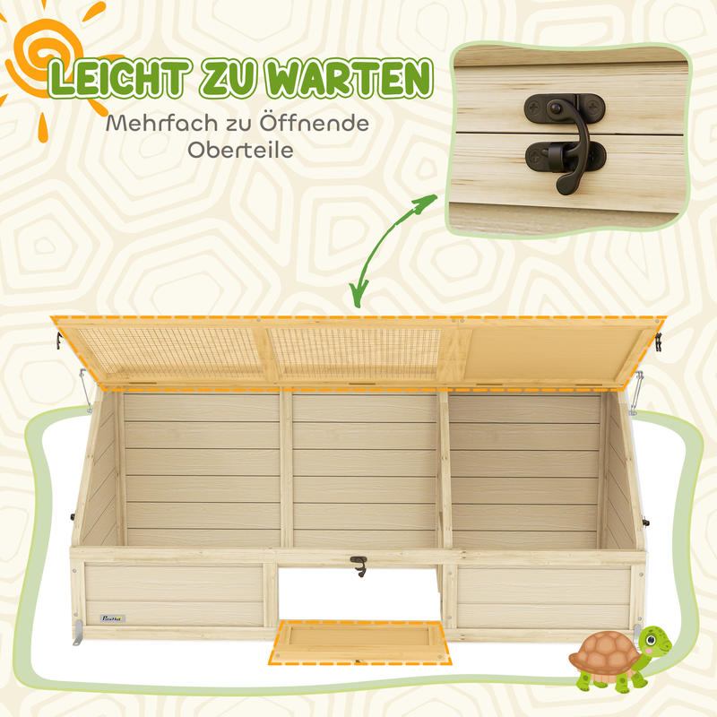 Natural Habitat Outdoor Turtle Enclosure & Small Animal Cage - Bottomless Easy-Access Turtle House with Spacious Habitat, Durable for rabbits, Turtles, for outdoor/ use - Natural Design (Compatible with Small Pets)