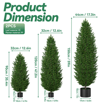 Nepplant Cypress Boom – Kunstboom – Sierplant – Kamerplant – Buitenplant – Hoogte 150 cm – Levensgetrouw en Onderhoudsvriendelijk
