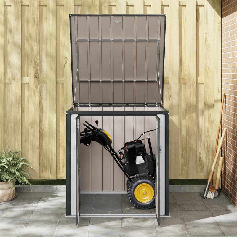Tuinkist – Tuinbox – Tuinopslag – Opbergkist – Opbergbox – Zwart – Stalen Tuinkist – Ruim Formaat 101,5x107x100 cm