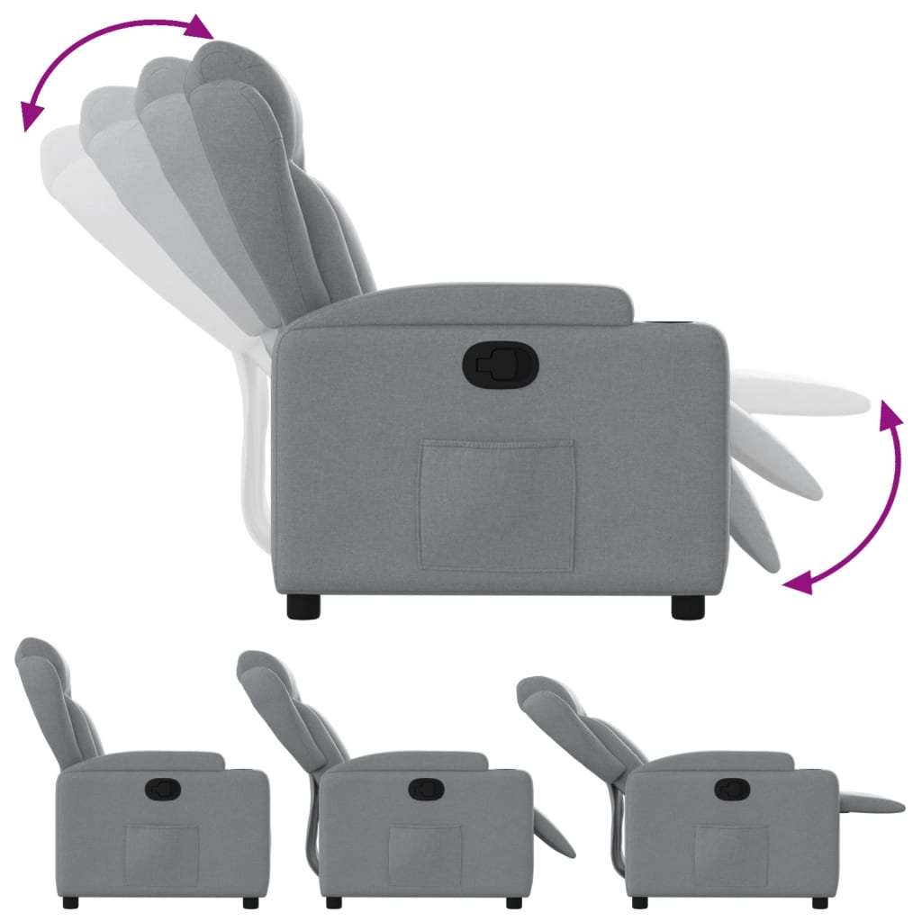 Relaxstoel – Relaxfauteuil – Fauteuil – Loungestoel – Zitfauteuil – Handmatig Verstelbaar Tot 135° – Dikke Bekleding Met Bekerhouders