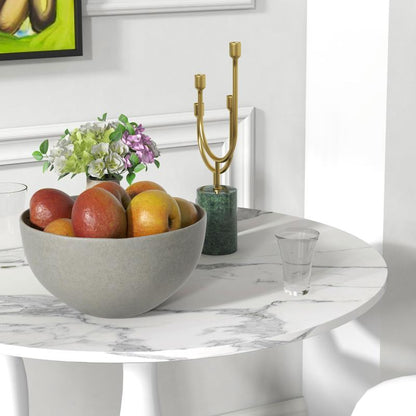 Ronde Eettafel – Witte Tafel – Eettafel Rond – Compacte Eettafel – Moderne Tafel – 70x74 cm – Gepoedercoat Stalen Frame – Krasbestendig Melamine Blad