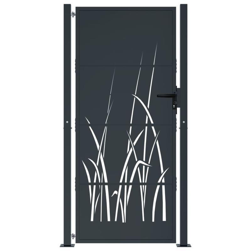 Tuinpoort – Toegangspoort – Sierpoort – Hek – Poortpaneel – Antraciet Staal – Grass Design – Weerbestendig – 105x205 cm