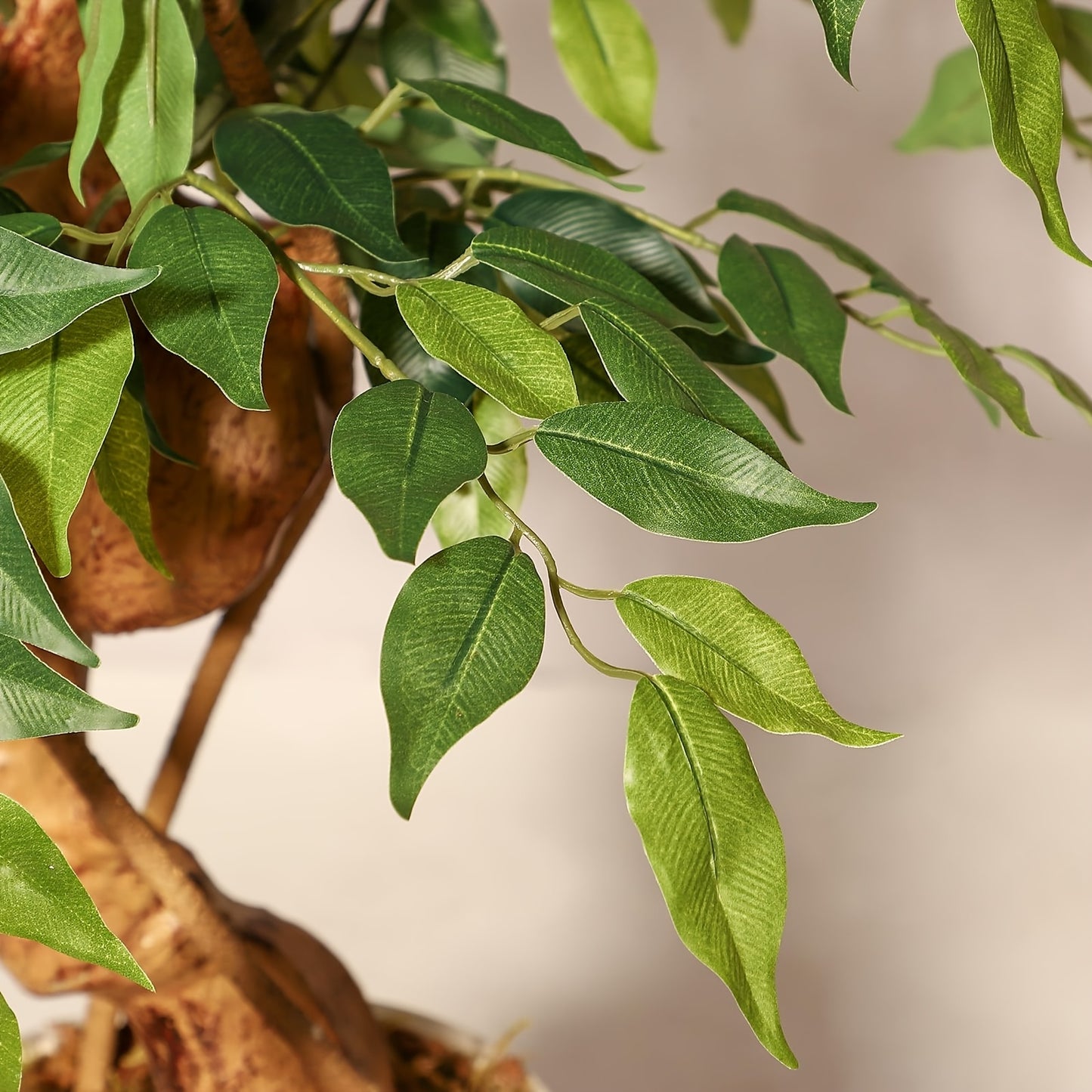 Kunstmatige Ficusboom – Nepplant – Kunstplant – Namaakplant – Sierplant – 150 cm Hoog – Onderhoudsvrij – Realistische Zijde Bladeren – Witte Pot