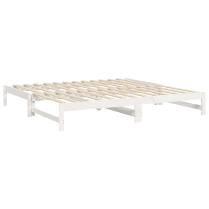 Bedbank – Slaapbank – Logeerbed – Bedbank Met Lade – Bedbank Voor Kleine Ruimte – Massief Dennenhout – Lattenbodem – 205,5x158x30 cm