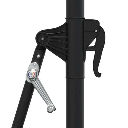 Solid Wall mounting parasol with metal mast 300cm black, Patio Cover, Outdoor Sun Protection, Rectangular Parasol, Classic Design, Durable Fabric, Steel Frame, Wallmounted Umbrella, Outdoor Umbrella, Commercial Outdoor