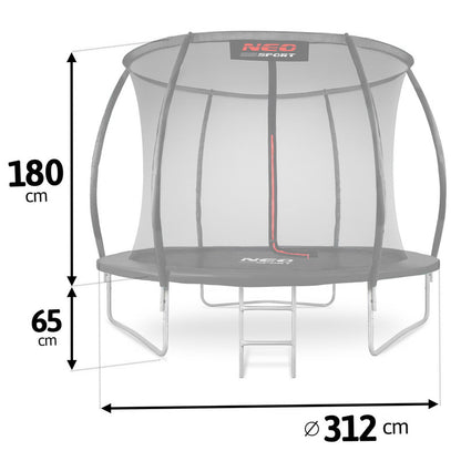 Trampoline – Springmat – Springkussen – Speelmat – Tuimelmat – Veiligheidsnet Binnen – Gegalvaniseerd Stalen Frame 312 cm