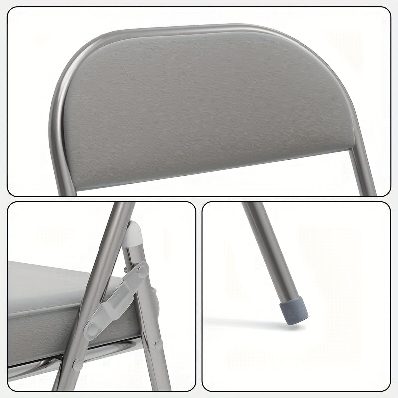 Set van 4 Eetkamerstoelen – Grijs Kunstleer met Comfortabele Bekleding – Stijlvol en Duurzaam Ontwerp voor Restaurant, Keuken, Woonkamer of Conferentieruimte
