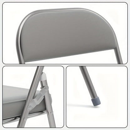 Set van 4 Eetkamerstoelen – Grijs Kunstleer met Comfortabele Bekleding – Stijlvol en Duurzaam Ontwerp voor Restaurant, Keuken, Woonkamer of Conferentieruimte