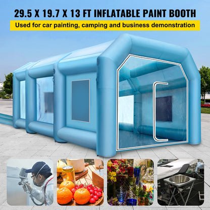 Opblaasbare Spuitcabine – Mobiele Verfspuit Tent – Auto Spuitcabine – Spuitbox – Lakruimte – 9x6x4 Meter – Duurzaam Oxford Doek – Krachtige Ventilatoren & Filter