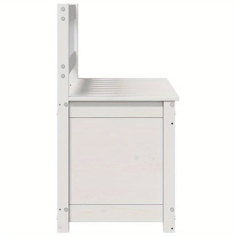 Bench 110X41X76.5 Cm Made of Solid Pine Wood in White. This Bench Is Ideal As a Shoe Stool in Your Hallway Or As a Storage Stool in Your Living Room.