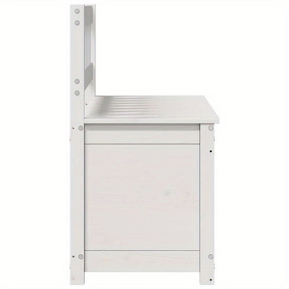 Bench 110X41X76.5 Cm Made of Solid Pine Wood in White. This Bench Is Ideal As a Shoe Stool in Your Hallway Or As a Storage Stool in Your Living Room.