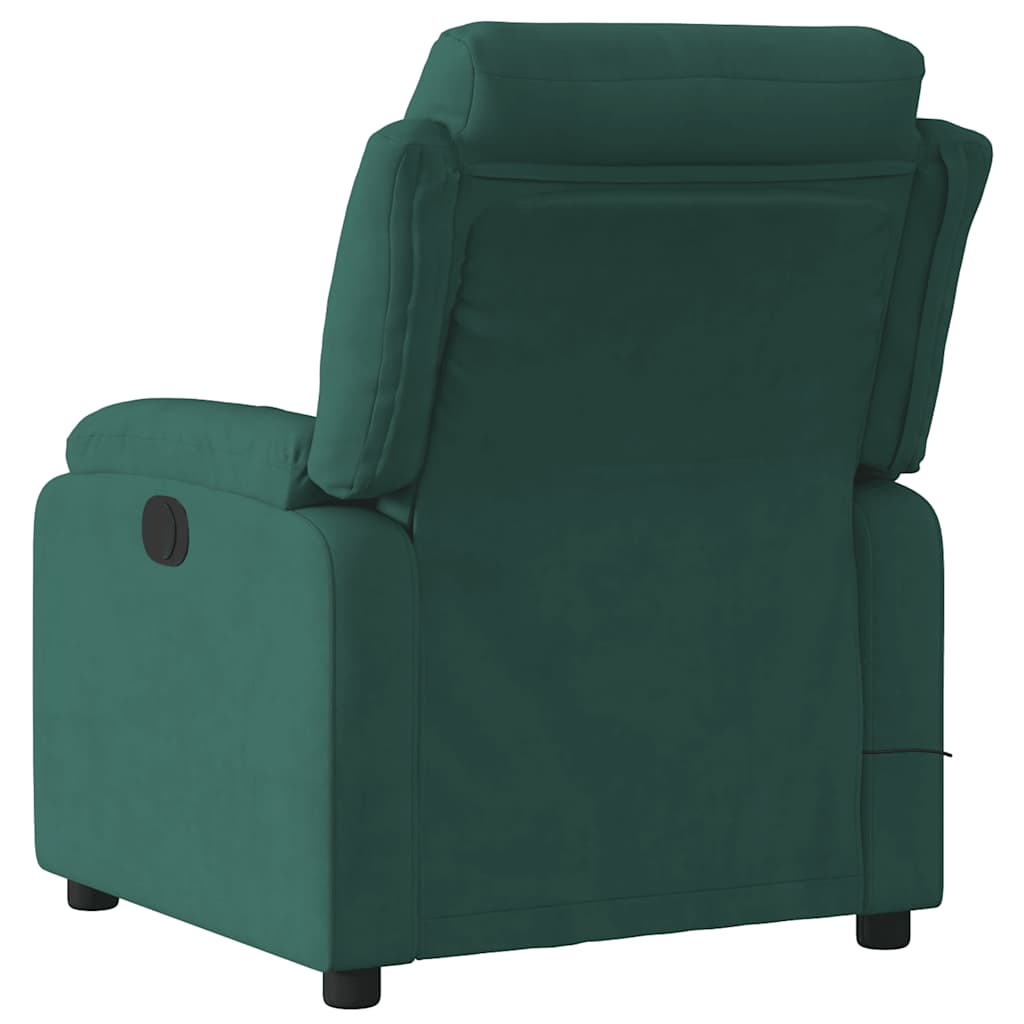 Fauteuil – Relaxstoel – Zetel – Lounge Stoel – Sessel – Donkergroen – Handmatig Verstelbaar – Fluweel Bekleding