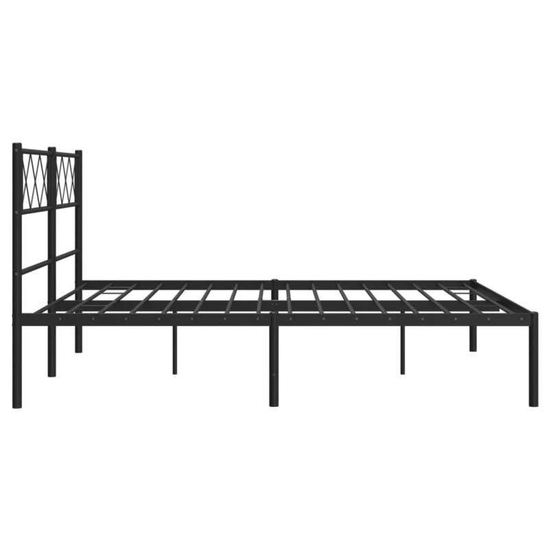 Bedframe – Bedframe Met Hoofdbord – Stalen Bedframe – Platformbed – Slaapbed – Zwart Met Hoofdbord – Stevige Metalen Constructie – Geschikt Voor 160x200 cm