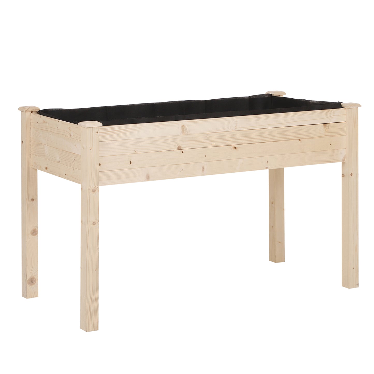 Verhoogde Plantenbak – Tuinbak – Kruidenbak – Moestuinbak – Balkontuinbak – Massief Vurenhout – Inclusief Irrigatiesysteem & Drainagevilt – 122x56x76 cm