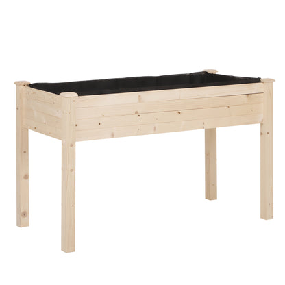 Verhoogde Plantenbak – Tuinbak – Kruidenbak – Moestuinbak – Balkontuinbak – Massief Vurenhout – Inclusief Irrigatiesysteem & Drainagevilt – 122x56x76 cm