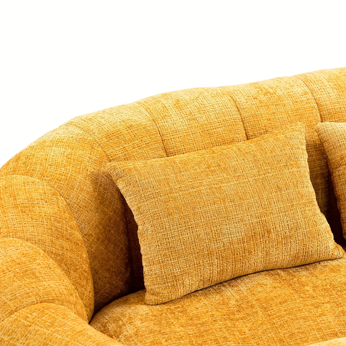 Zitzak – Zitzakstoel – Loungestoel – Fauteuil – Beanbag – Hoogwaardige Chenille Bekleding – Comfortabele Hoge Rugleuning – Mosterdgeel – Binnen & Buiten – Eenvoudige Montage