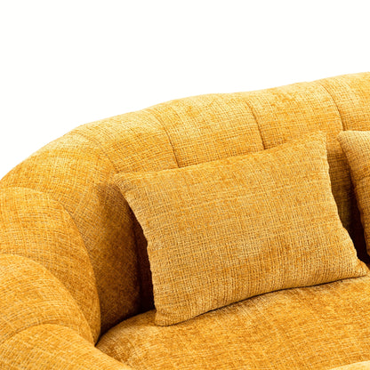 Zitzak – Zitzakstoel – Loungestoel – Fauteuil – Beanbag – Hoogwaardige Chenille Bekleding – Comfortabele Hoge Rugleuning – Mosterdgeel – Binnen & Buiten – Eenvoudige Montage