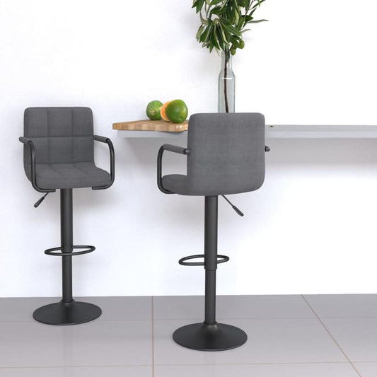 Barkrukken – Barstoel – Keukenkruk – Minimalistische Kruk – Moderne Barkruk – Set van 2 Lichtgrijs – Hardhouten Frame – Comfortabele Rugleuning