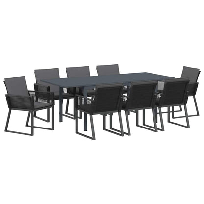 Tuinset – Buitenmeubelset – Diningset – Terrasmeubilair – Balkonset – Groot 210 cm Tafel – Weerbestendige Textilene Stoelen