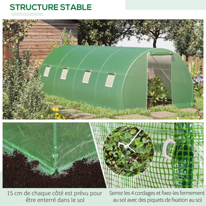 Kas – Tunnelkas – Kweekkas – Plantenkas – Tuinkas – Groot formaat 18 m² – Verzinkt Stalen Frame & UV-bestendige PE Folie