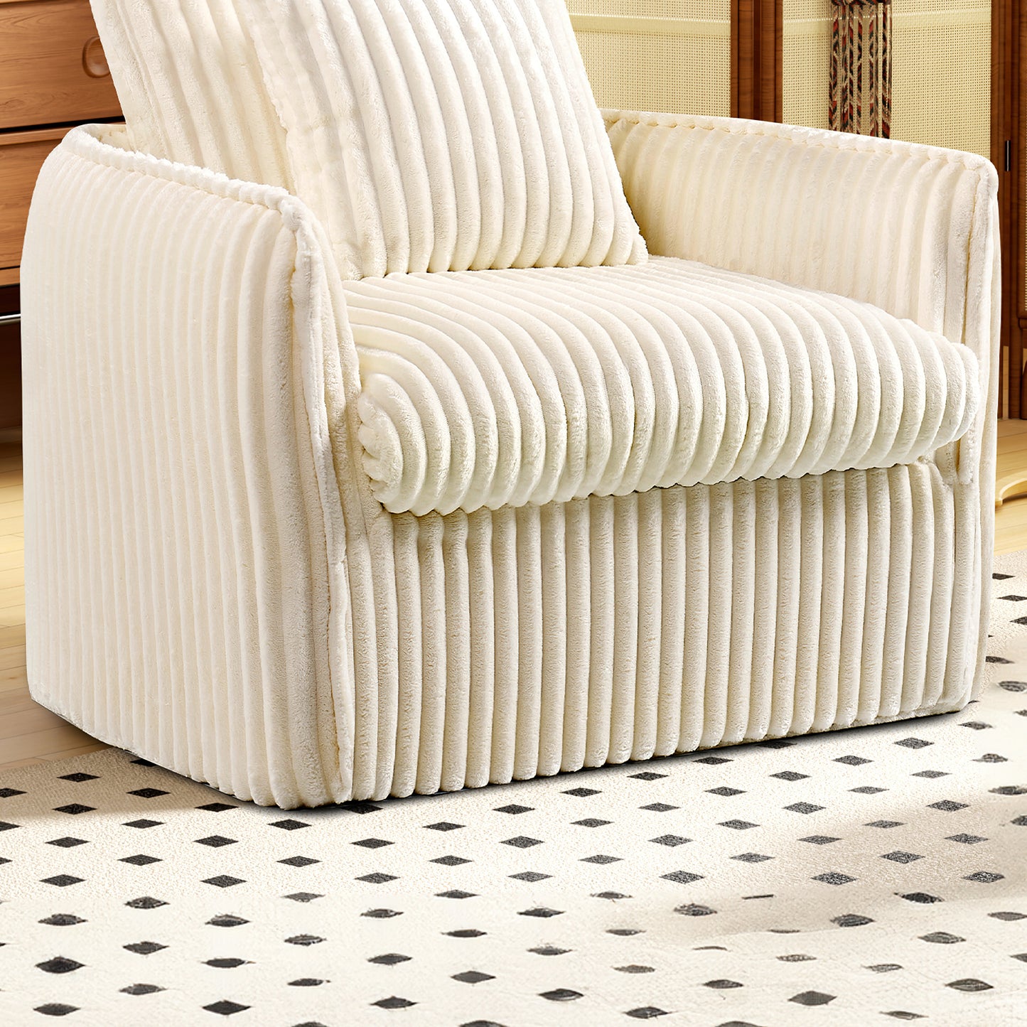 Relaxation Armchair Sofas with Removable Backrest And Seat Cushions, Lazy Sofa Indoor Seat Cushions with Comfortable, Extra Thick Padding for Bedroom, Living Room, White, Green.