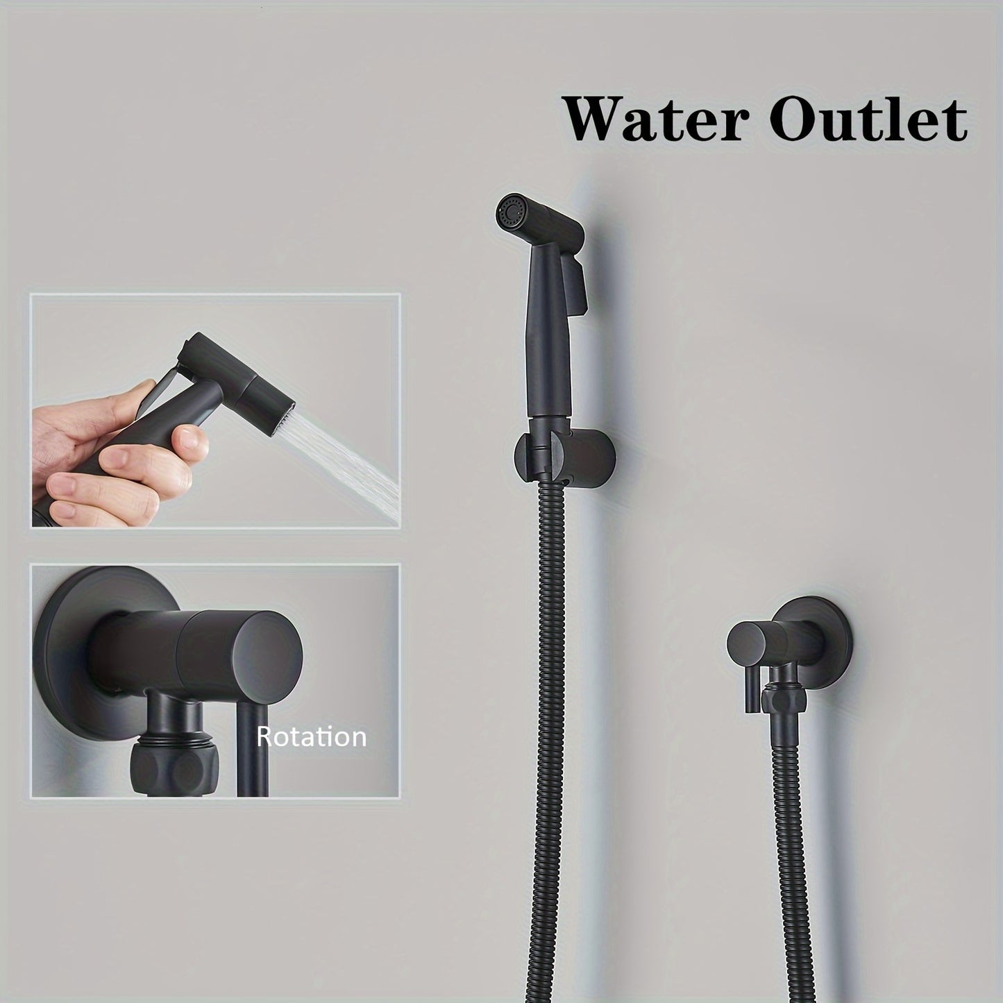 Bidetspuit – Toilet Handdouche – Bidet Handdouche – WC Sprayer – Hygiëne Spuit – Roestvrij Staal – Verstelbare Waterdruk – Zwart