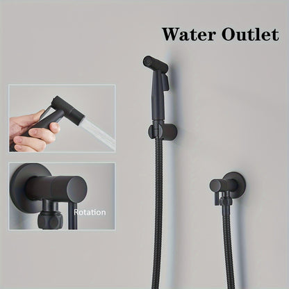 Bidetspuit – Toilet Handdouche – Bidet Handdouche – WC Sprayer – Hygiëne Spuit – Roestvrij Staal – Verstelbare Waterdruk – Zwart