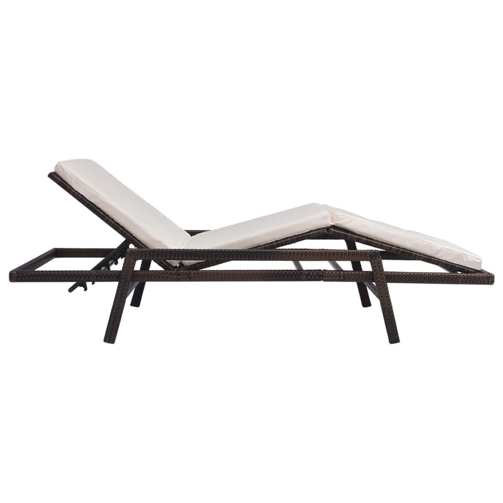 Verstelbare Ligstoel – Ligbed – Tuinstoel – Relaxstoel – Rattan Stoel – Verstelbare Rugleuning – Weerbestendig PE Rattan