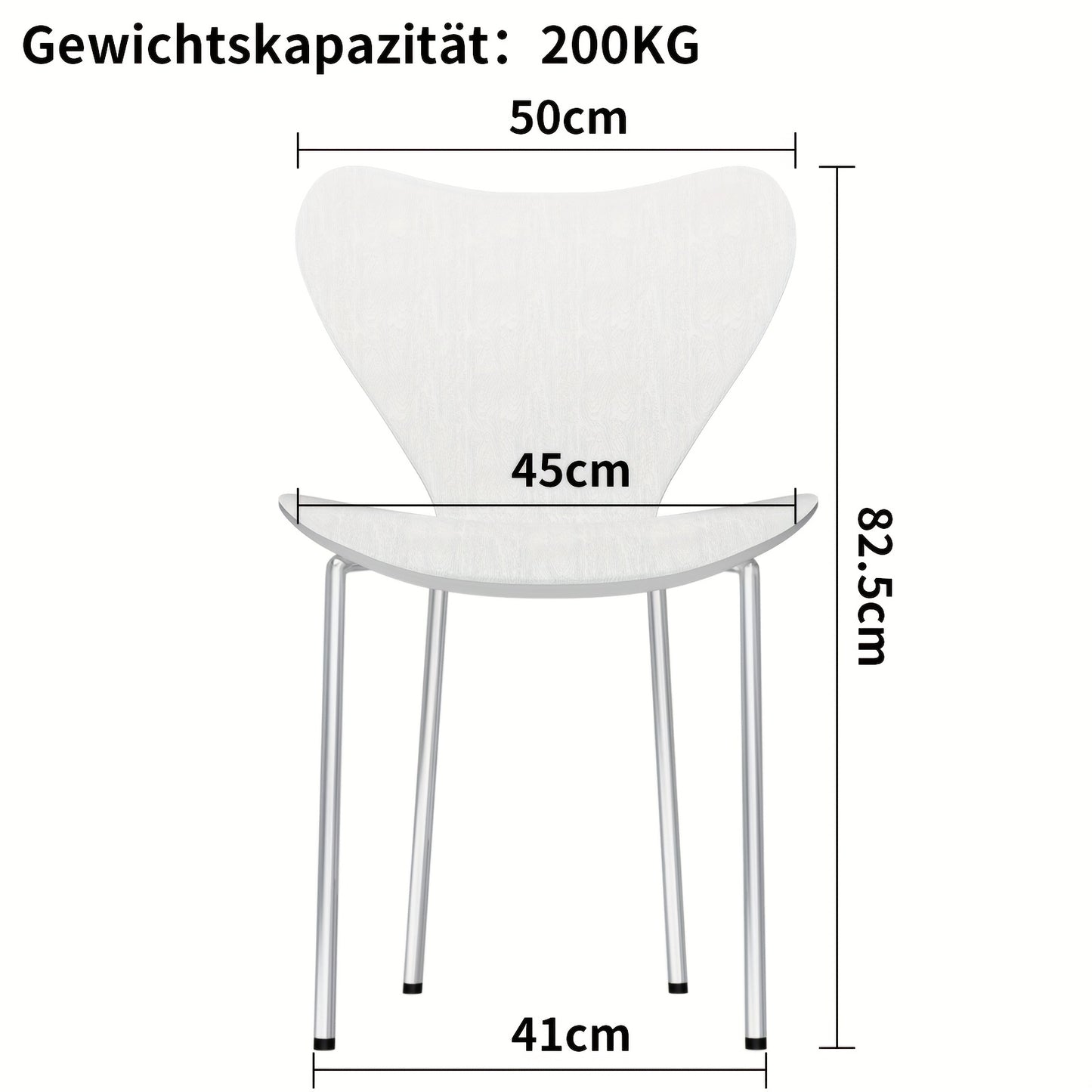 Keukenstoel – Eetkamerstoel – Stoel – Kuipstoel – Bureaustoel – Scandinavisch Design – Metalen Onderstel – Stapelbaar – Duurzame Kunststof Rugleuning