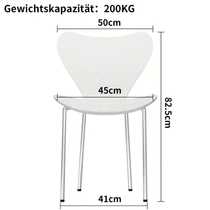 Keukenstoel – Eetkamerstoel – Stoel – Kuipstoel – Bureaustoel – Scandinavisch Design – Metalen Onderstel – Stapelbaar – Duurzame Kunststof Rugleuning