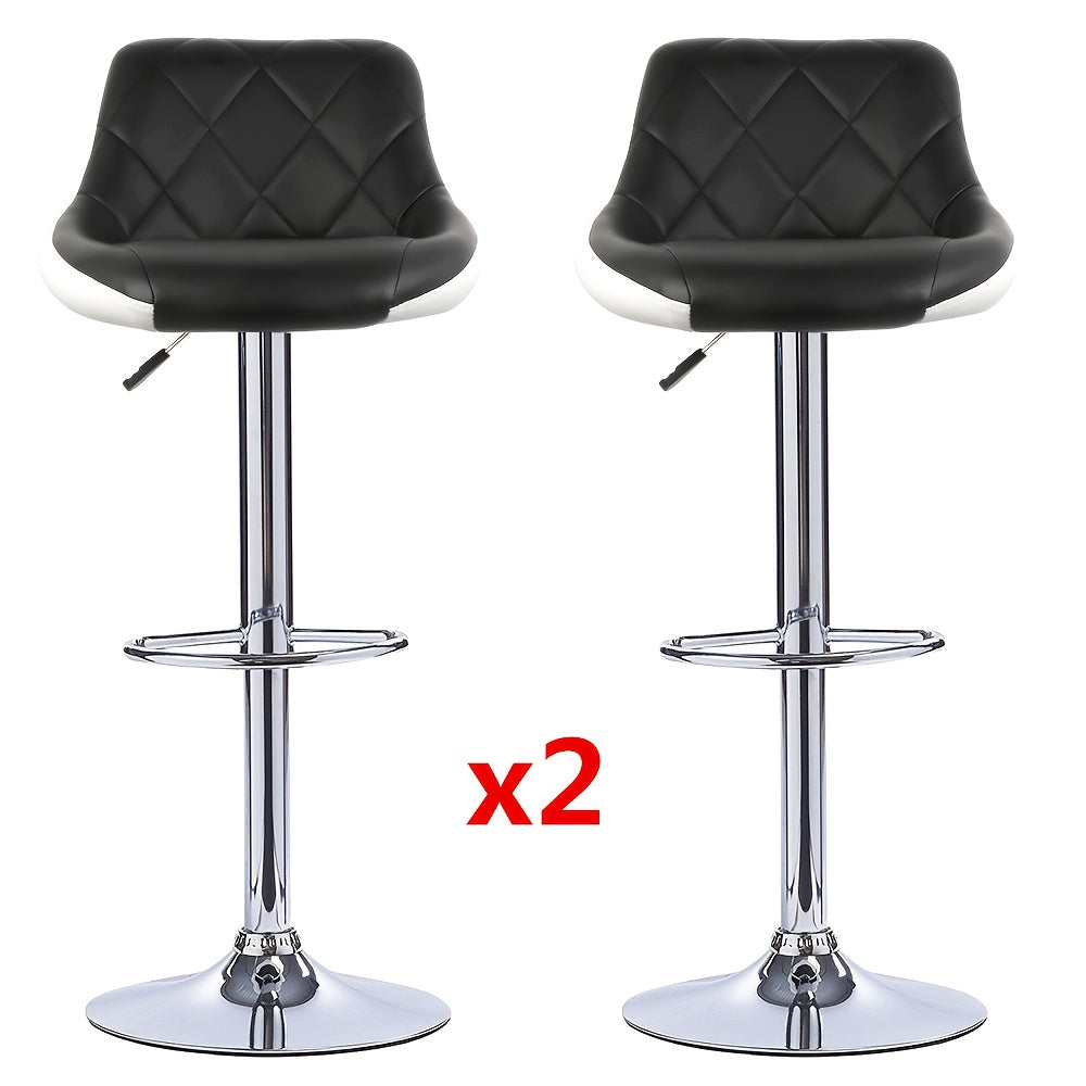 Barstoel – Barkruk – Keukenstoel – Barstoelset – Kruk – Kunstleer Bekleding – Verstelbare Zithoogte 85-105 cm – 360° Draaibaar Met Metalen Onderstel