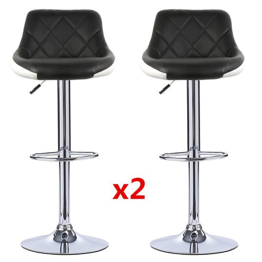 Barstoel – Barkruk – Keukenstoel – Barstoelset – Kruk – Kunstleer Bekleding – Verstelbare Zithoogte 85-105 cm – 360° Draaibaar Met Metalen Onderstel