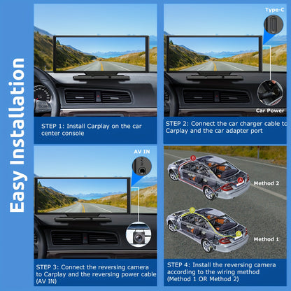 10,26-inch Touchscreen Autostereo – Carplayer – Multimedia Systeem – Navigatiesysteem – Android Auto Headunit – Draadloze CarPlay – 4K Dashcam – 1080P Achteruitrijcamera