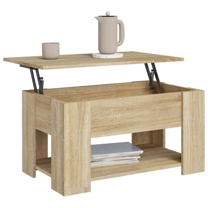Salontafel – Koffietafel – Bijzettafel – Woonkamertafel – Sofa Tafel – Massief Hout – Extra Opbergruimte – 79x49x41 cm – Modern Minimalistisch – Eenvoudige Montage