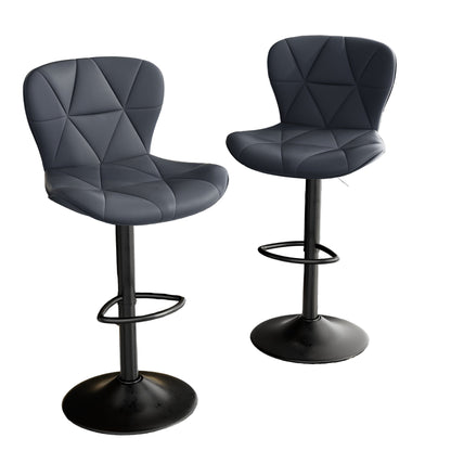 Barstoel – Barkruk – Barstoel Kruk – Barstoel Met Rugleuning – Barkrukken Set Van 2 – Verstelbare Hoogte – Draaibaar Met PU Leder Bekleding